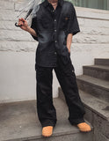 Mute Dyeing Wide Cargo Pants