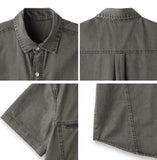 Furd-dyed zipper short-sleeve shirt