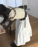 Kuje Suede Tiered Long Skirt