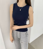 Inner round neck slim fit sleeveless