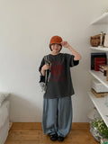 Shordan Summer Stripe Denim Balloon Wide Pants
