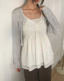 Iview eyelet punching crop cardigan