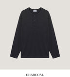 Cove ribbed henley neck long sleeve t-shirt