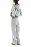 Soft set crop hoodie zip-up