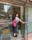 Kune cargo string denim midi skirt