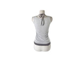 Milty Halter Color Matching Fake Layered Sleeveless