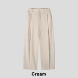 Coz pin tuck half banding wide slacks