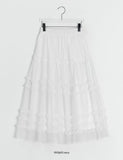 Lanbaf Frill Tiered Layered Long Skirt