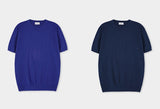 Muscle fit linen short sleeve knitwear