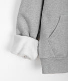 Lamines Two-Way Color Brushed Hood Zip-Up