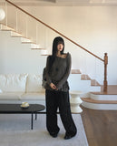 Maver Side Hem Snap Brushed Wide Pile Pants