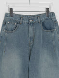Dronghin Dart Washing Denim Wide Pants