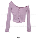 Precky One Shoulder Ribbed Cardigan