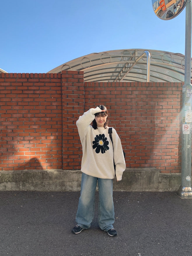 【BAON】Gomibe Washed Denim Wide Pants BAON (バオン) - ゴミブウォッシュ加工デニムワイドパンツ