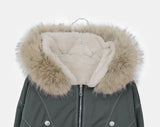 Kait Snap Button Stitch Over Fit Fur Bomber Jacket