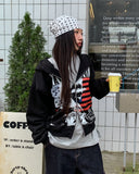 Land Stars and Stripes Two-Way Semi-Crop Hooded Zip-Up