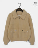 Lawson Flap Pocket Angora Fur Collar Zip-up