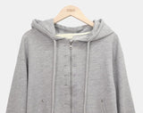 Ena Double Point Button Two-Way Hood Zip-Up