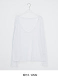 Levui Summer See-through V-Neck Layered Long Sleeve Tee