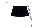 Lucky Suede Pleats Wrap Skirt
