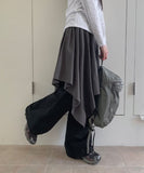 [BAONHAUS] Broa Unbalanced Layered Midi Skirt