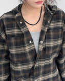 Dehes Hooded String Checkered Shirt