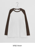 Mandu Color Matching Raglan Long Sleeve Tee