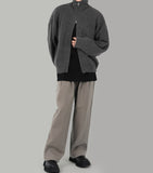 Stock knit zip-up