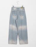 Nyuil Summer Washing Wide Light Blue Denim Pants