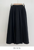 Shooly Pintuck Banding Flare Long Skirt