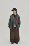 [BAONHAUS] Kitket Check Over Hood Shirt