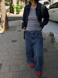 Hamir Side Button Denim Wide Pants