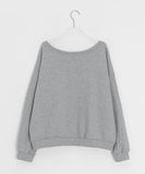 Rashi U-neck One Off-Shoulder Printing Sweatshirt