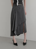 Luen Unbalanced Wrap Long Skirt