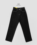 Raw banding brushed span no dyeing straight denim pants