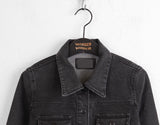Niven Vintage Black Denim Span Cropped Denim Jacket
