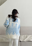 [Wool 10%] Special Round Snowflake Knit