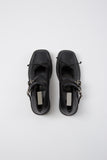 Ribbon twin buckle mary jane shoes