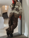 [wool20%] Cain pintuck snap wool cargo pants