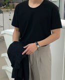 Dutz Layered U-Neck Short Sleeve T-shirt