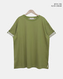 Harom Color Matching Roll-up Short Sleeve T-shirt