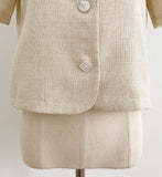 Koran V-Neck Puff Short Sleeve Tweed Jacket