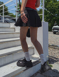 Romi Stripe Pleated Miniskirt