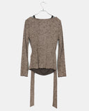 Bimu rib strap sleeveless layered off-shoulder long sleeve T-shirt