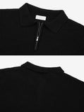 Dual zip-up collar knit
