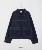 [unisex] Yume stitch incised cotton over jacket