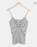 Rotan Lovely Ribbon Shirring Sleeveless Top