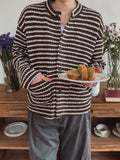 Izuna stripe crop cardigan