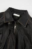 Northway washed leather collar jumper