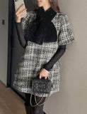 [35% wool] Racquet Round Tweed Mini One Piece